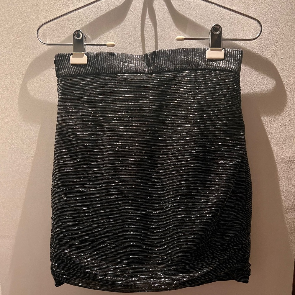 Maje Stretch Metallic Mini Skirt